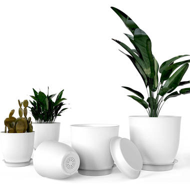 Hedy 5-Piece Plastic Pot Planter Set Arlmont & Co.