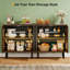 Armoire rustique, ensemble de 2 armoires de rangement, buffet classique