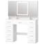 Meuble-lavabo 41,34 po avec miroir lumineux pliant en trois parties et 11 tiroirs, plateau en verre et prises de courant