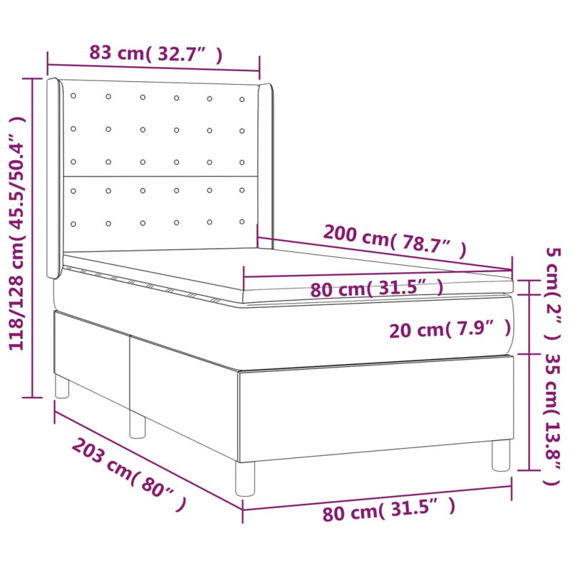 Antyon 90 X 200 Cm Bed, 80 x 200cm, Blue