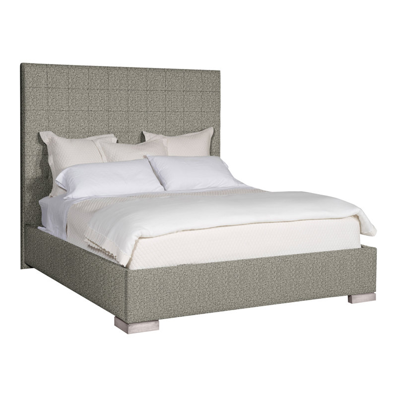 Wyeth Upholstered Bed, Tuck Graphite, Queen, Dove Gray