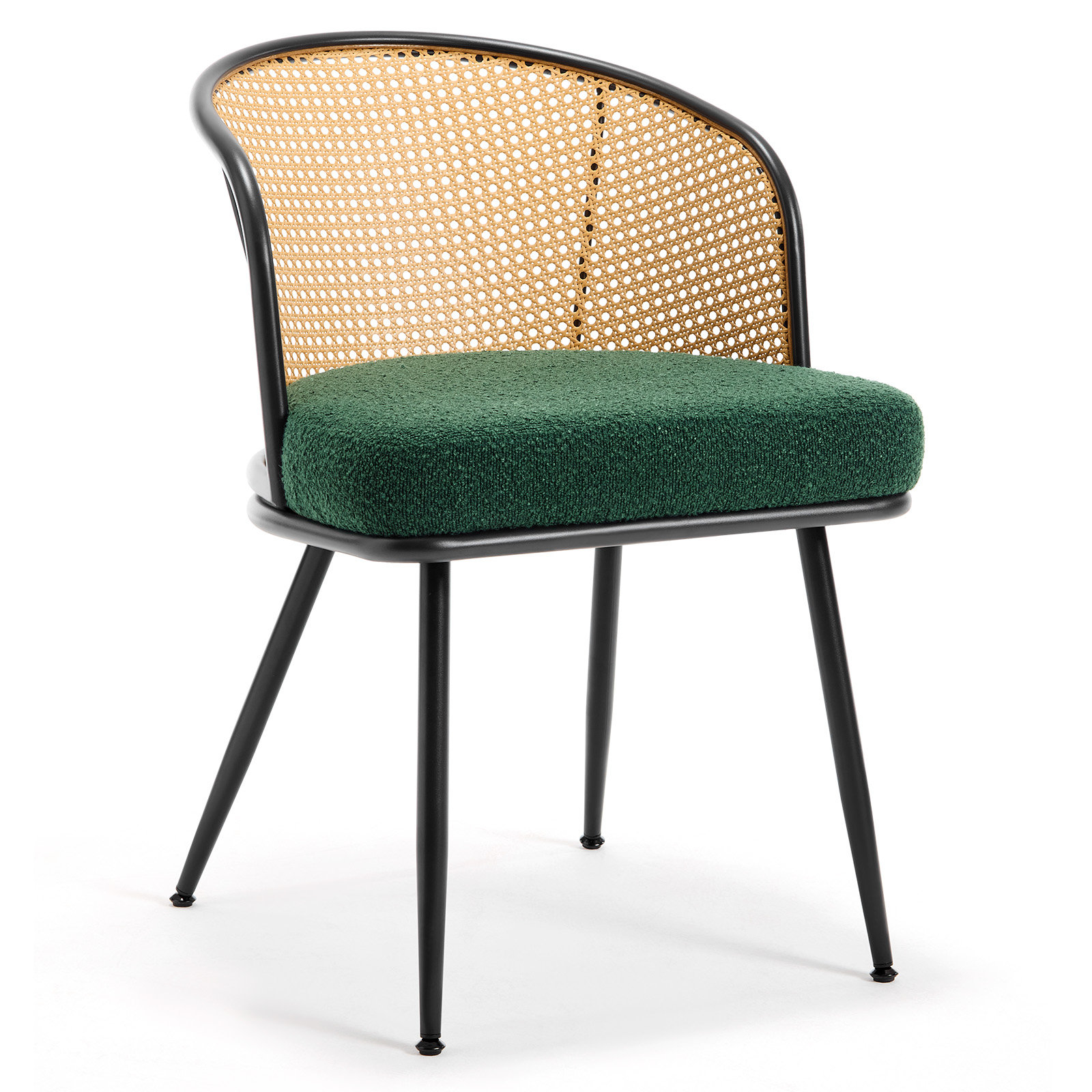 Bayou Breeze Rattan Back Upholstered Dining Chair | Wayfair