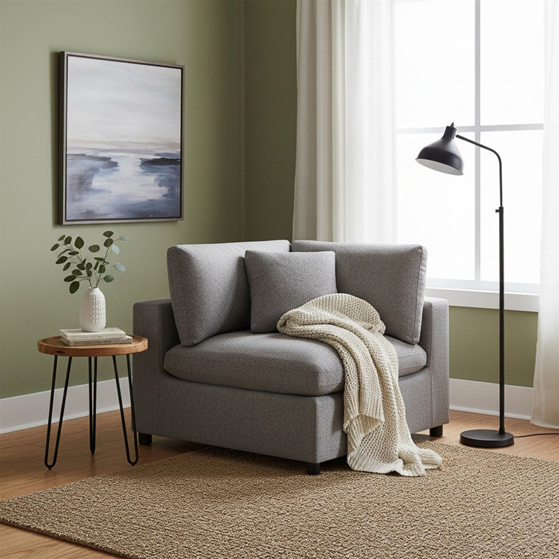 Chaise de coin Cassandra - gris anthracite, Gris anthracite
