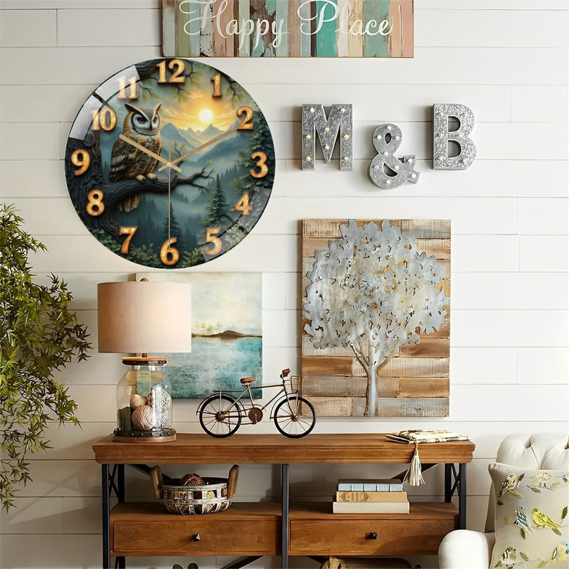 Horloge murale Woodland Owl