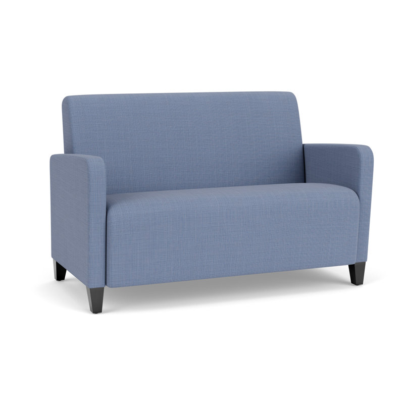 Causeuse de réception Ravenna, Bois noir, Chambray bleu marine clair