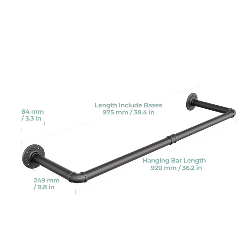 Cintres de tuyaux industriels, cintres muraux amovibles robustes Cintres en fer noir, cintres multi-usages