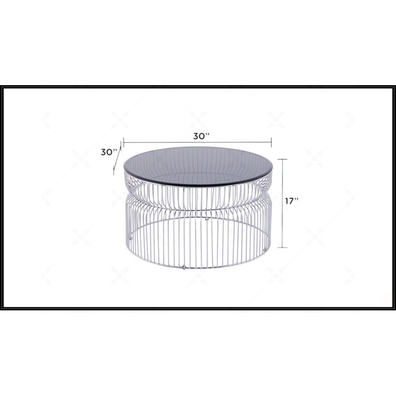 Table basse 30 po Modern Modern, Chrome chrome