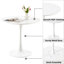 Round Dining Table Set For 4, 5 Piece Dining Table Set For Dining Room Kitchen (White And Dark Grey)-1931926900