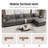 158" Modern Modular Sectional Sofa With Nailhead Trim, Oversized L Shaped Couches With Ottoman, 5-seater Deep Seat Sofa With Throw Pillow-288363167-288363163