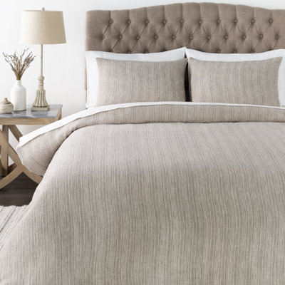Ensemble de housse de couette en lin crème / beige Hart