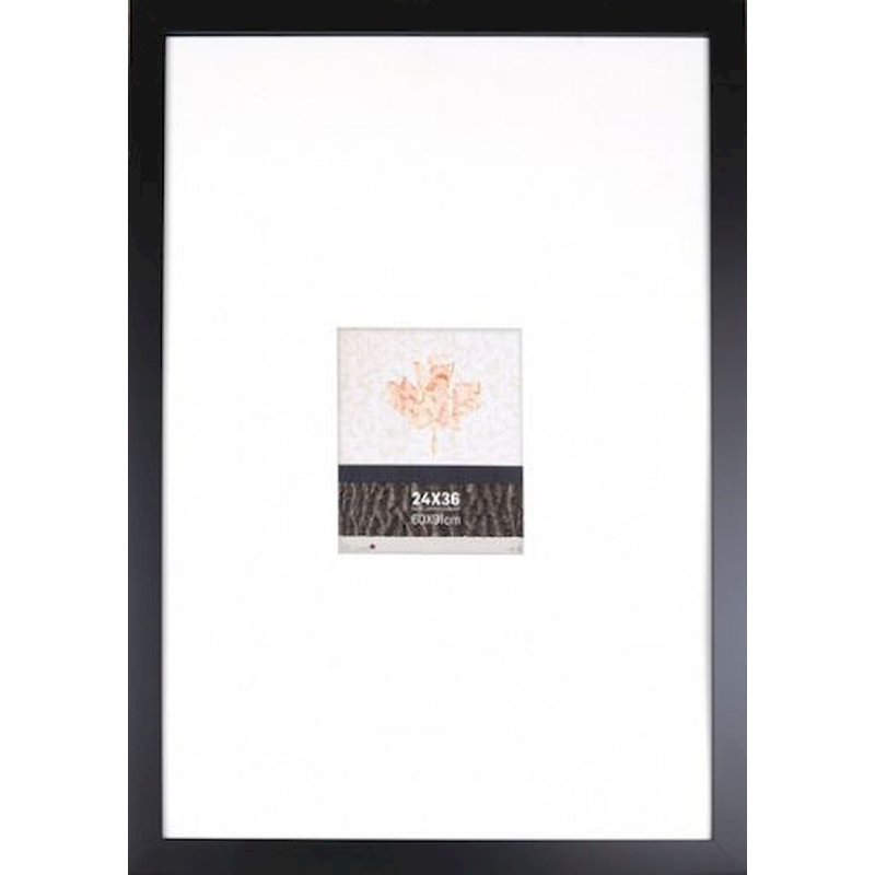 Cadre photo simple en bois biseauté, Noir, 24" x 36"