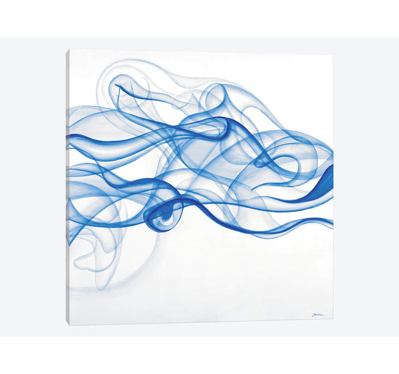 «Smoke Signals (Blue)» par Liz Jardine, impression sur toile, H 18 po x l 18 po x P 1,5 po, Toile tendue, Pas de tapis