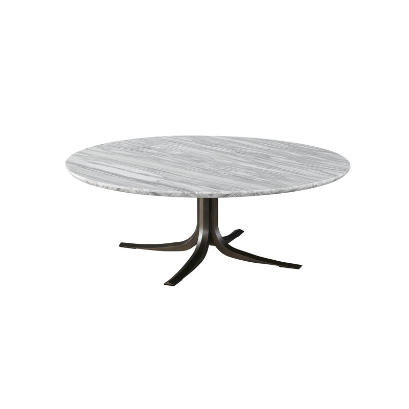 Gray Metal Round Contemporary Coffee Table