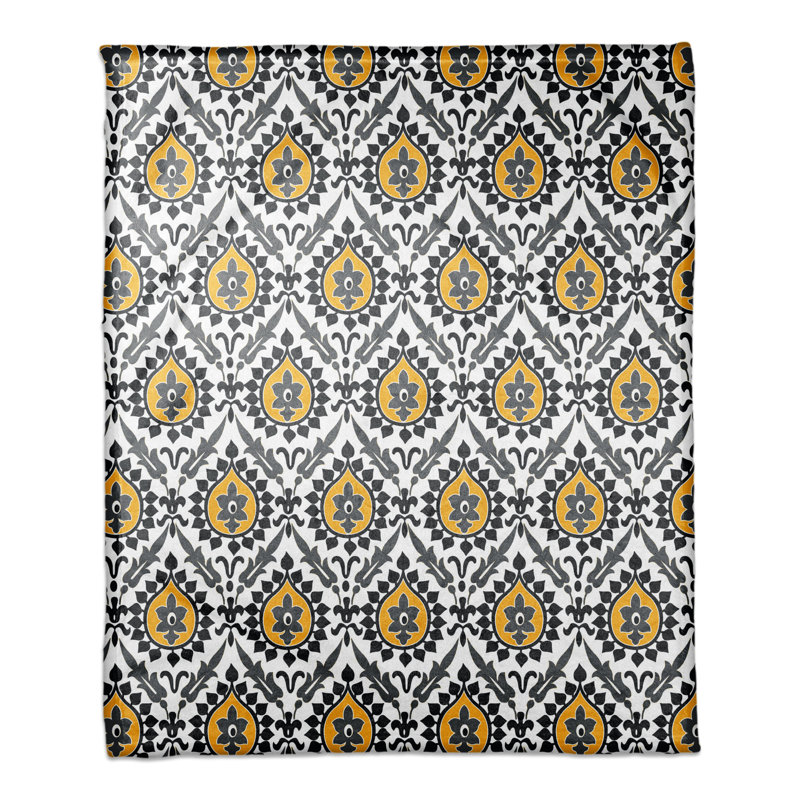 Hand Woven Throw Blanket, Yellow/Black