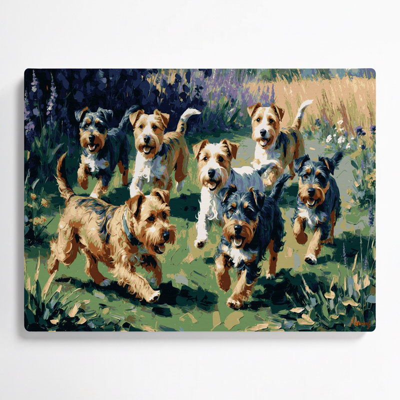 Chiens, terrier australien gris, art mural en métal, H 11 po x l 14 po