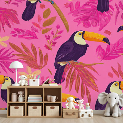 Papier peint adhésif rétro à motif floral touffeté à motif floral tropical H 69 po x l 96 po, papier peint amovible rétro en PVC pour chambre à coucher, bureau à domicile
