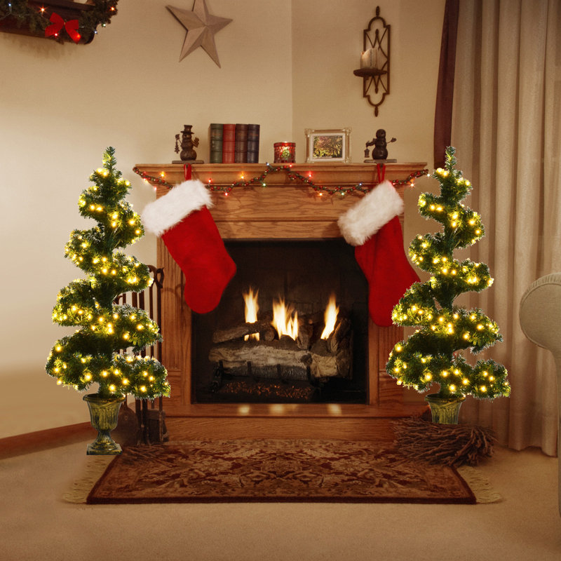 Arbre de Noël en forme de spirale 48 po H 48 po avec 300 lumières DEL