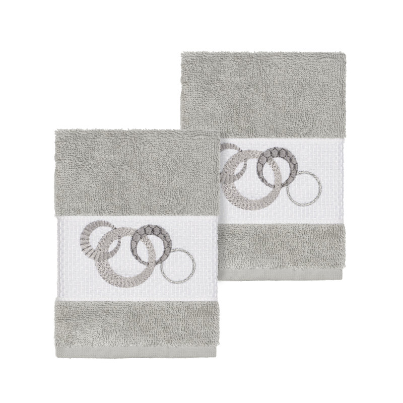 Annabelle Turkish Cotton Washcloth, Light Gray