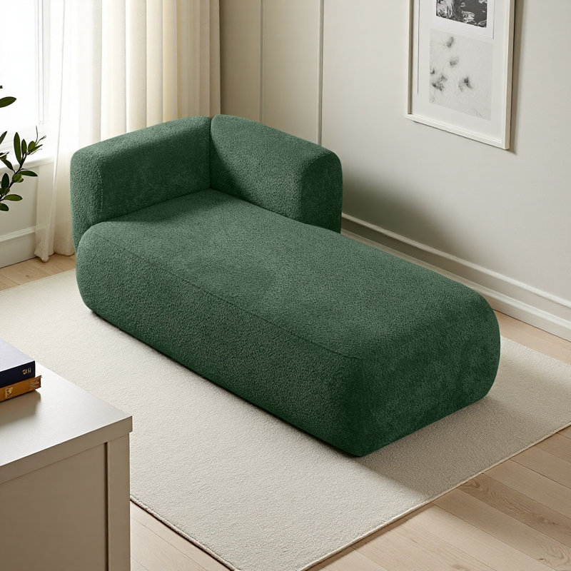 Méridienne Boucle Méridienne Fluffy, Orienté à droite, Vert