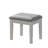 Contemporary Style 1Pc Vanity W/ Stool Set Glass Top Storage Drawers Central Mirror W/ Bulbs USB And Power Outlet White And Gray Finish