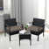 Ensemble de table bistro en rotin pour 2 personnes avec table et coussins