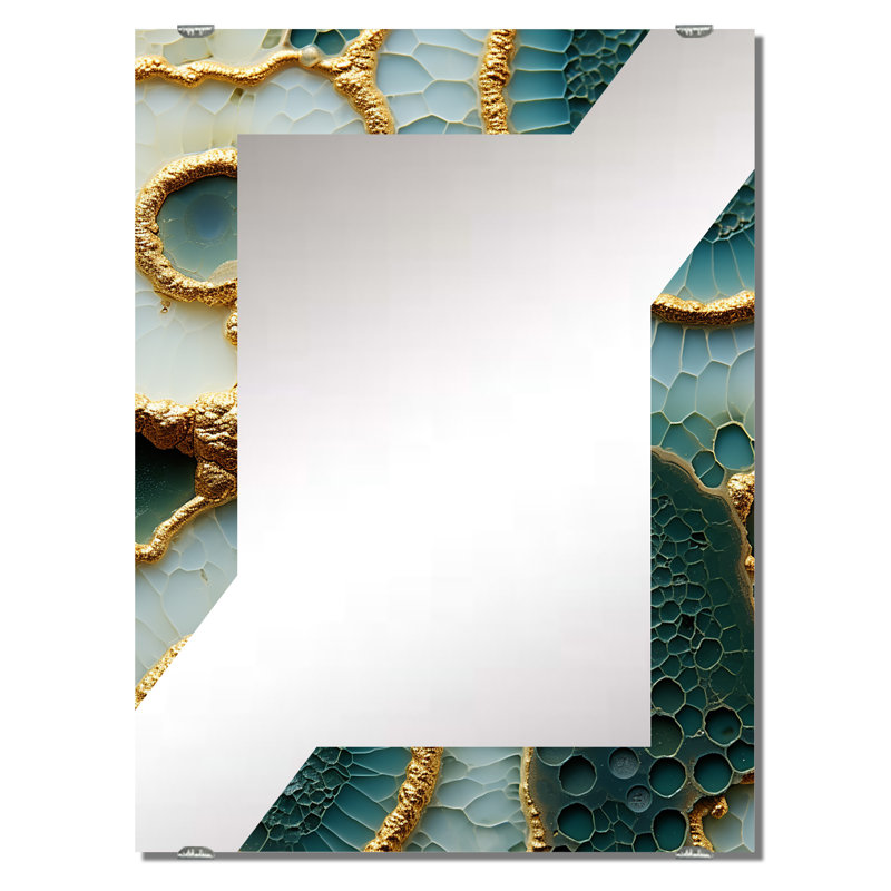 Finan - Décoration murale miroir en pierre géode MIR136150, 32 po x 24 po