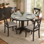 Ensemble table et chaises de salle à manger 5 pièces pour 4 personnes, avec table en bois massif et 4 chaises pour la cuisine-598828171-598828169