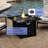 32 - Inch Square Propane Gas Fire Pit Table With 50,000 Auto Ignition, Waterproof Cover, Easy To Clean Surface, Suitable For Terrace Socializing Ignition Table, Square, , Textured Surface Finish,