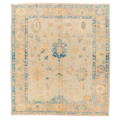 One-of-a-Kind 8'4'' X 9'6'' 1990s Wool Area Rug in