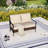 51.2" Outdoor Wicker Loveseat With Cushions