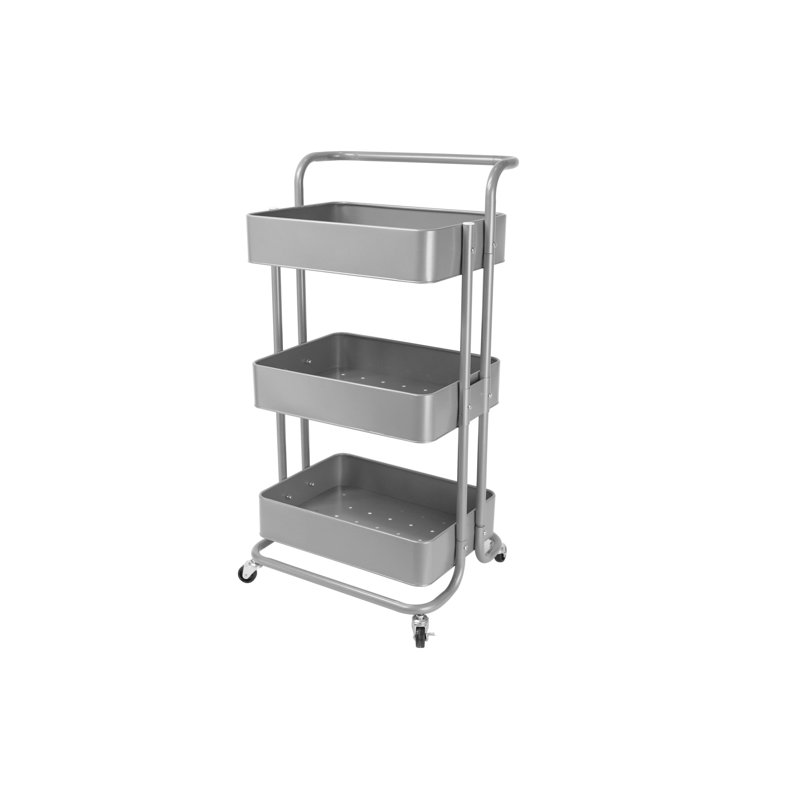Küchen & Servierwagen 43cm W Iron Kitchen Island, Silver