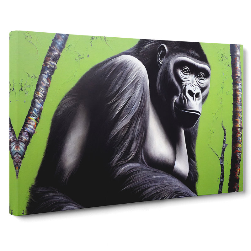 Exclusive Gorilla - Wrapped Canvas, 35cm H x 50cm W x 3cm D