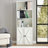 4-Tier Bookshelf With Door - Wooden Storage Bookcase, Display Cabinet For Home & Office, White-431039885-406046992