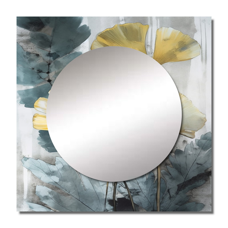 Miqdad - Grand miroir carré à motif floral, 29 po x 29 po