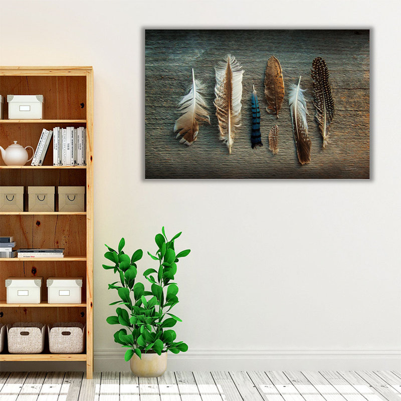 Feather Collection I - reproduction d'art sur toile, H 20 po x l 30 po