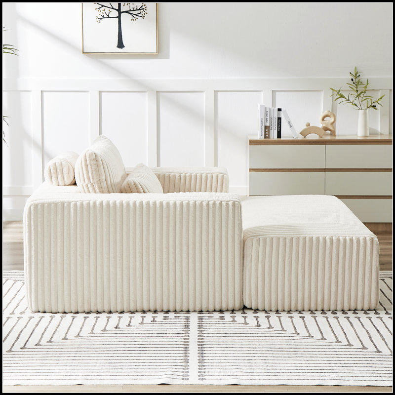 Canapé en éponge avec repose-pieds amovible Corduroy
