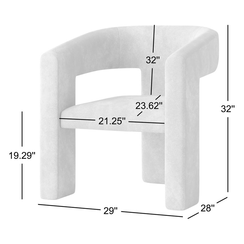 Elo Barrel Chair, White Boucle