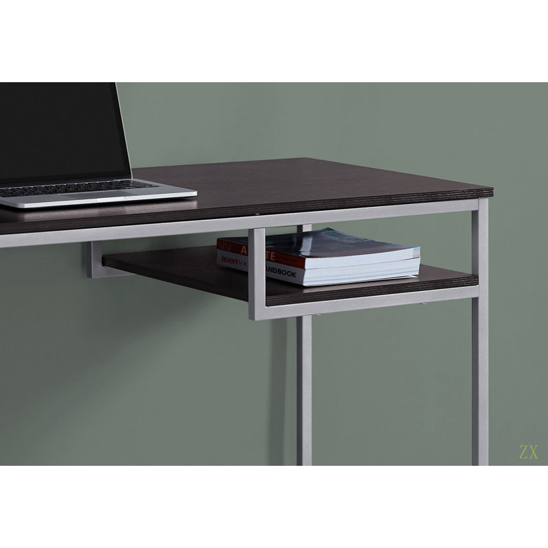 Bureau d'ordinateur, bureau personnel, ordinateur portable, L 48 po, stratifié de travail, métal, contemporain, moderne, Noir
