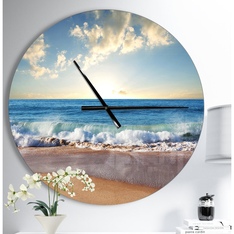 Sea Sunset - horloge murale moderne, Moyen