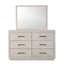 Commode 1 pièce à 6 tiroirs gris clair en acacia massif
