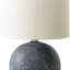 Lampe de table Mazzy avec base en béton gris, abat-jour en tissu ivoire-117054280