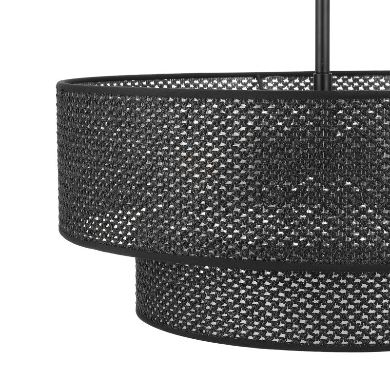 Rabeeah 4-Light Dimmable Drum Chandelier, Black, 8" H x 18" W x 18" D