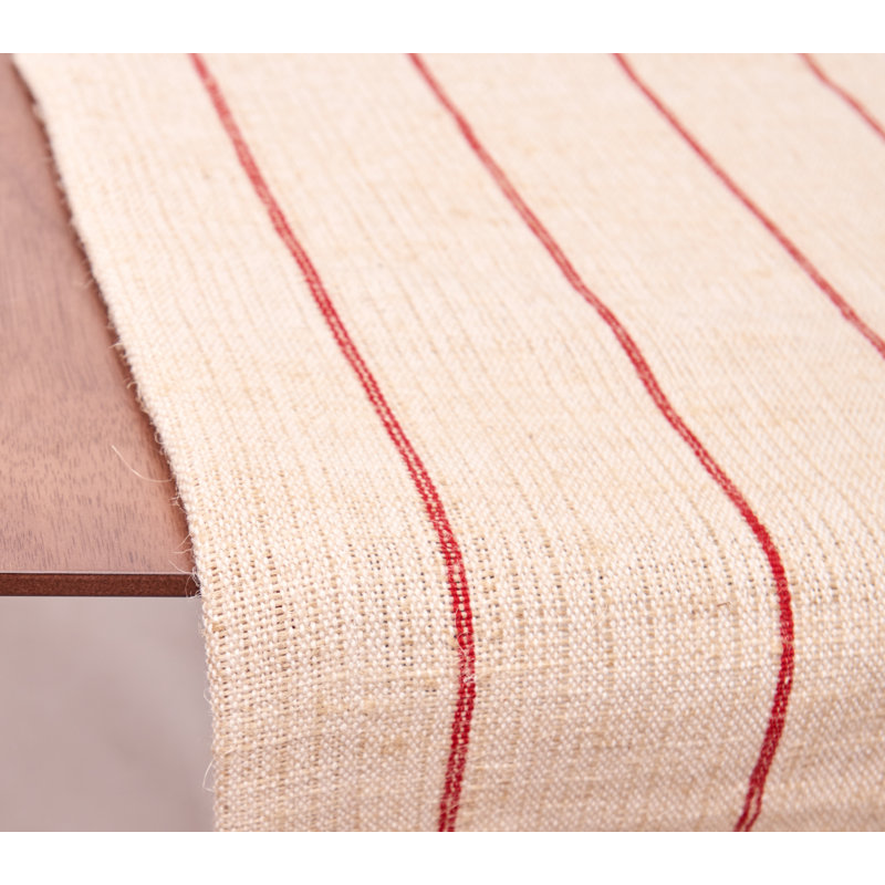 Vali Striped Table Runner, Crimson