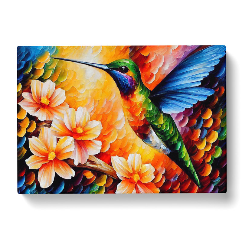 Hummingbird Painting Vol.3 Abstract - Wrapped Canvas, 40cm H x 60cm W x 3cm D