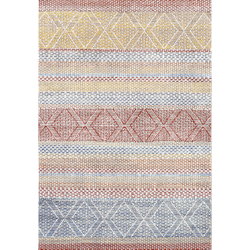 Tapis jaune / rouge Osawatomie, Rectangle 5 pi 3 po x 7 pi 2 po