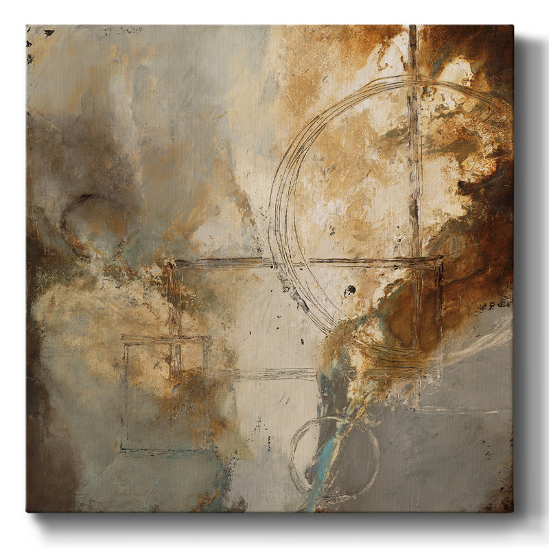 Palette de bronze tendue sur toile tendue, H 16 po x l 16 po x P 1,5 po