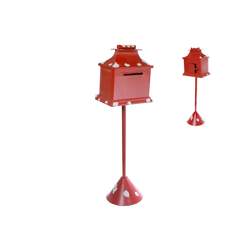 Boîte aux lettres rouge en métal