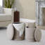 Ensemble de repose-pieds, tissu - brun clair