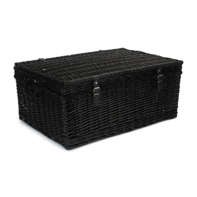 Wicker 27" Black Rope Handled Trunk