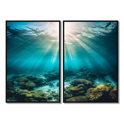 Underwater Coral IV - Coastal Coastal Wall Decor 2-Panneaux